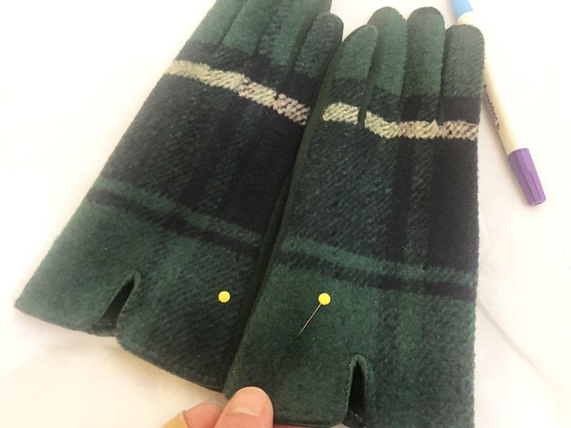 monogram spots on gloves
