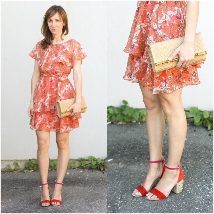 Brown Shoes with Orange Dress