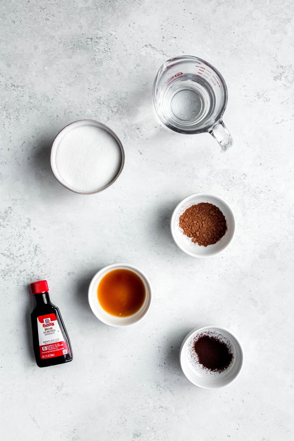 ingredients needed to make Starbucks copycat Irish cream syrup.