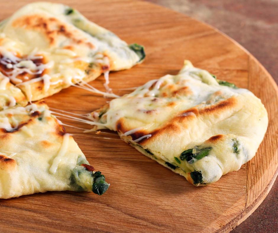 cheese spinach flatbread