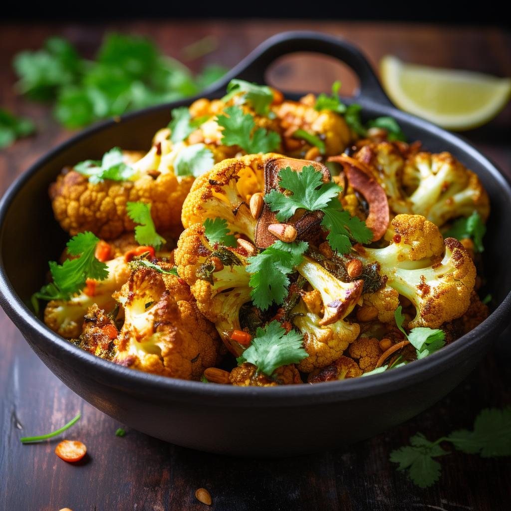 curry roasted cauliflower