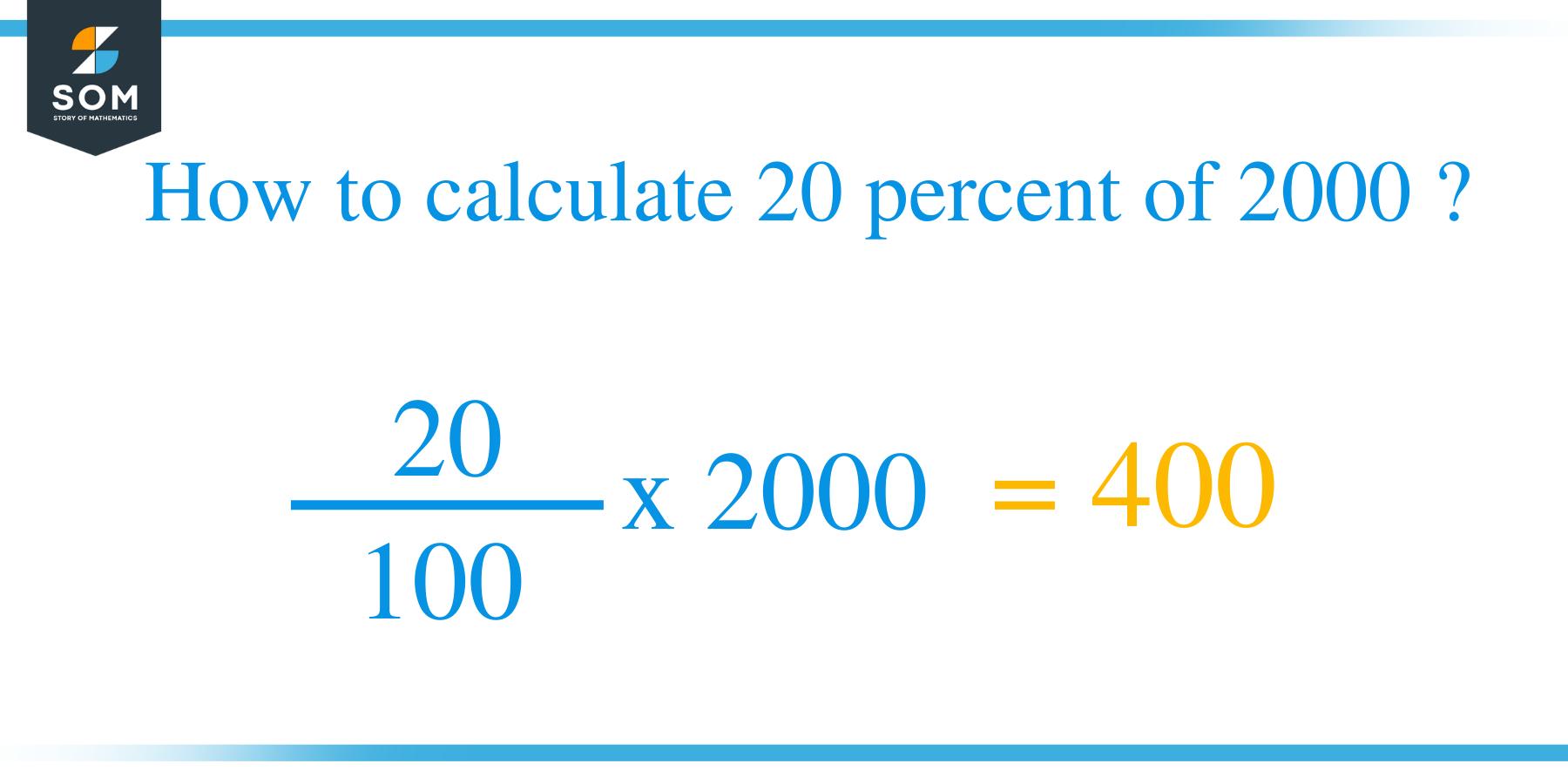 Percent formula 20 percent of 2000