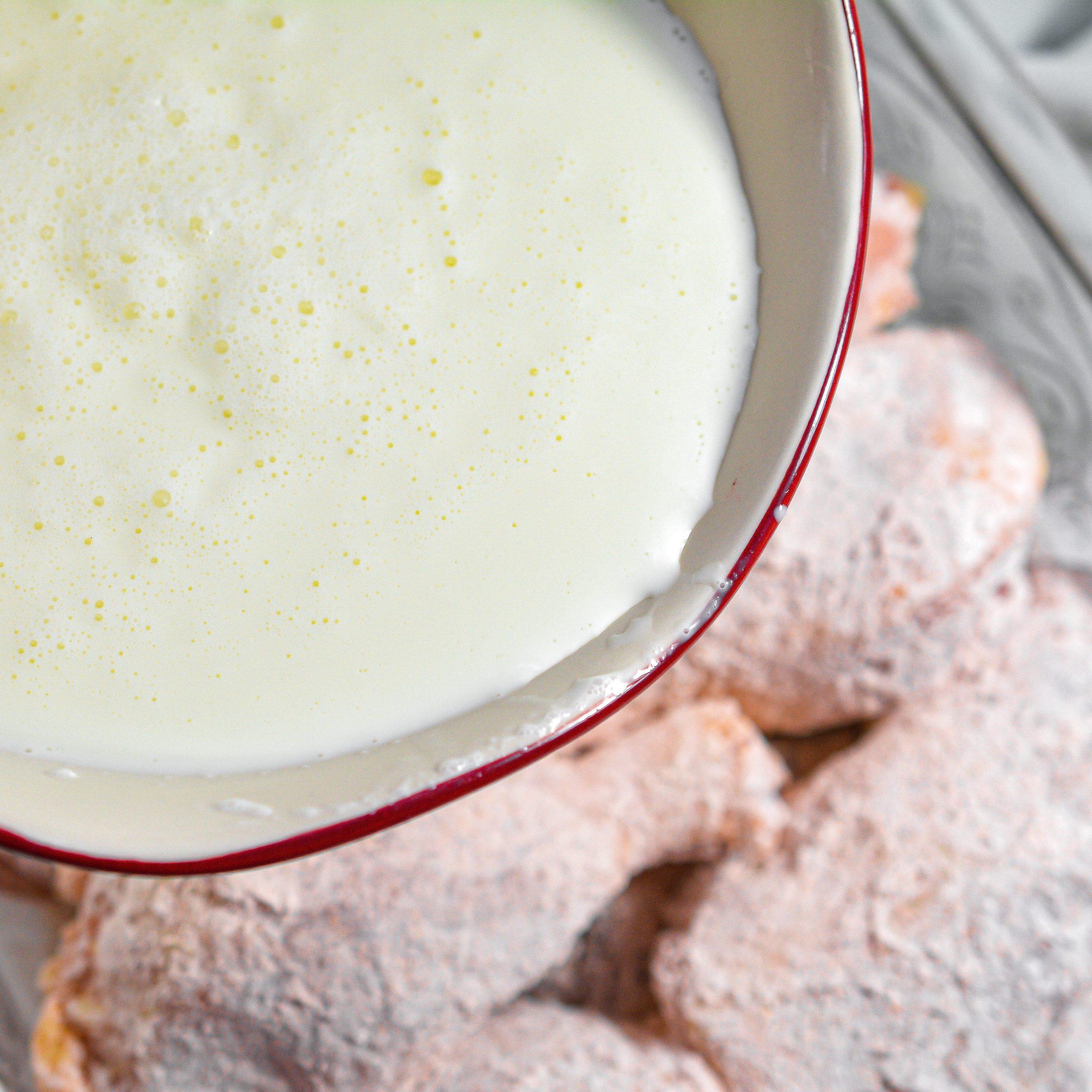 Whisk in the 1 ½ C heavy whipping cream.