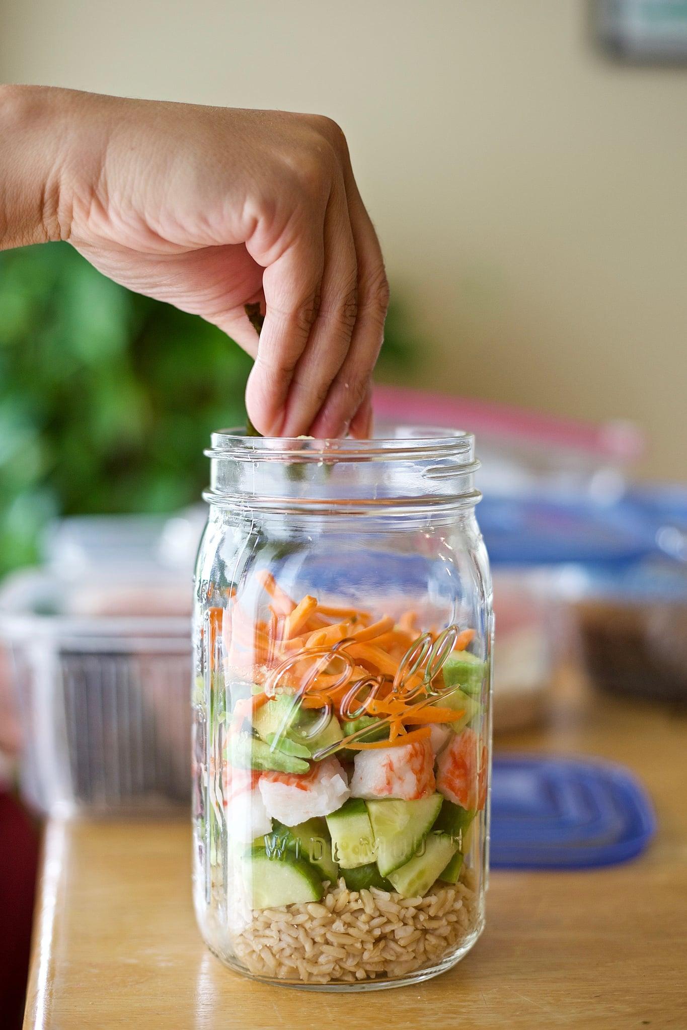 breakfast salad, salad in a jar