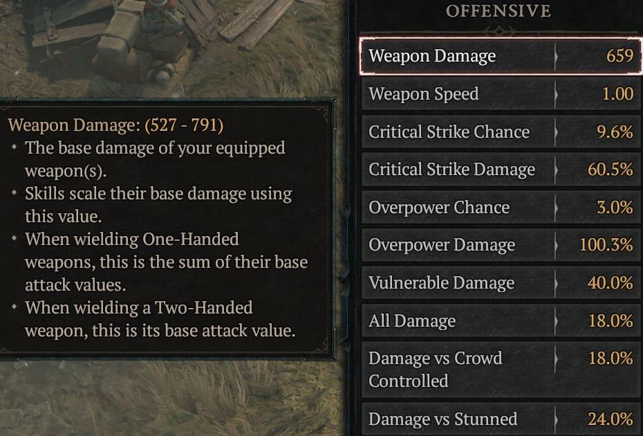 Diablo 4 Offensive Stats Window Explained