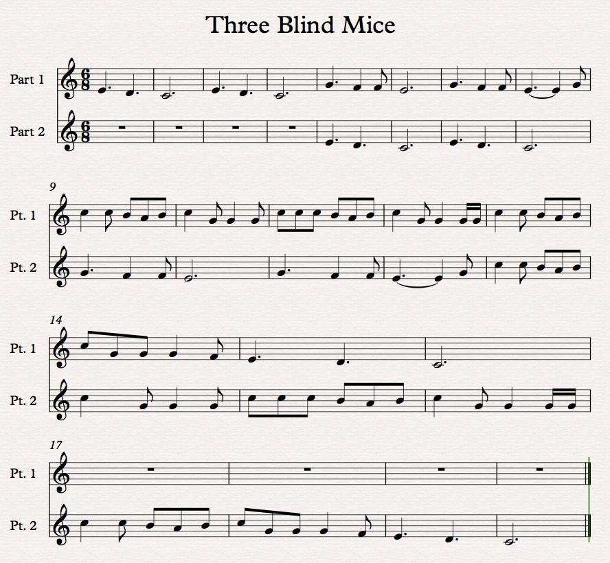 Three Blind Mice Round Strict Imitation