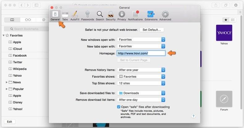 removing browser hijacker from safari step 2 - removing extensions