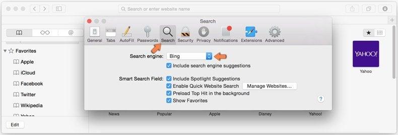 Removing browser hijackers from safari step 3 - changing homepage