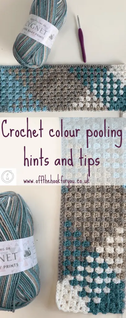 crochet colour pooling, cygnet pure baby prints, www.offthehookforyou.co.uk