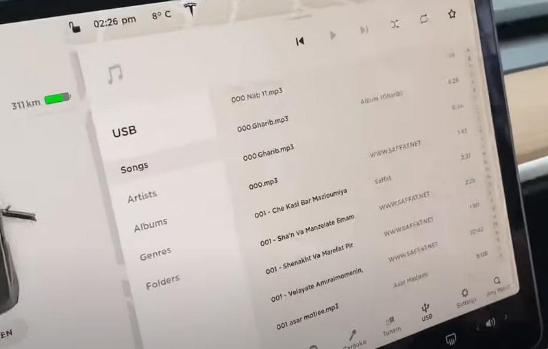 tesla usb music
