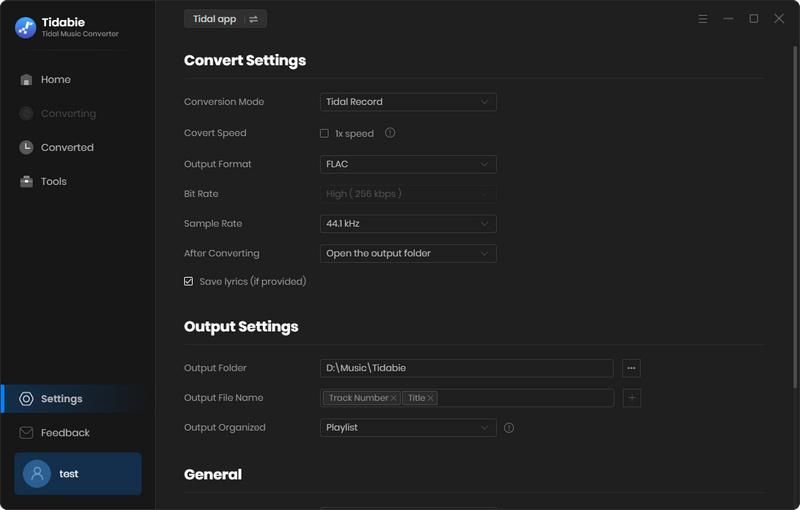 Customize Output Settings