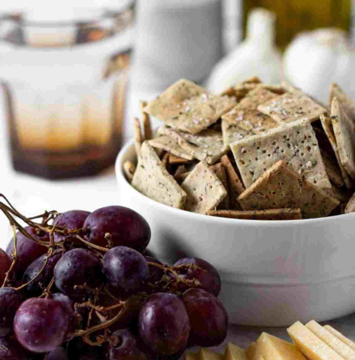 Gluten Free sourdough discard crackers for the soup.