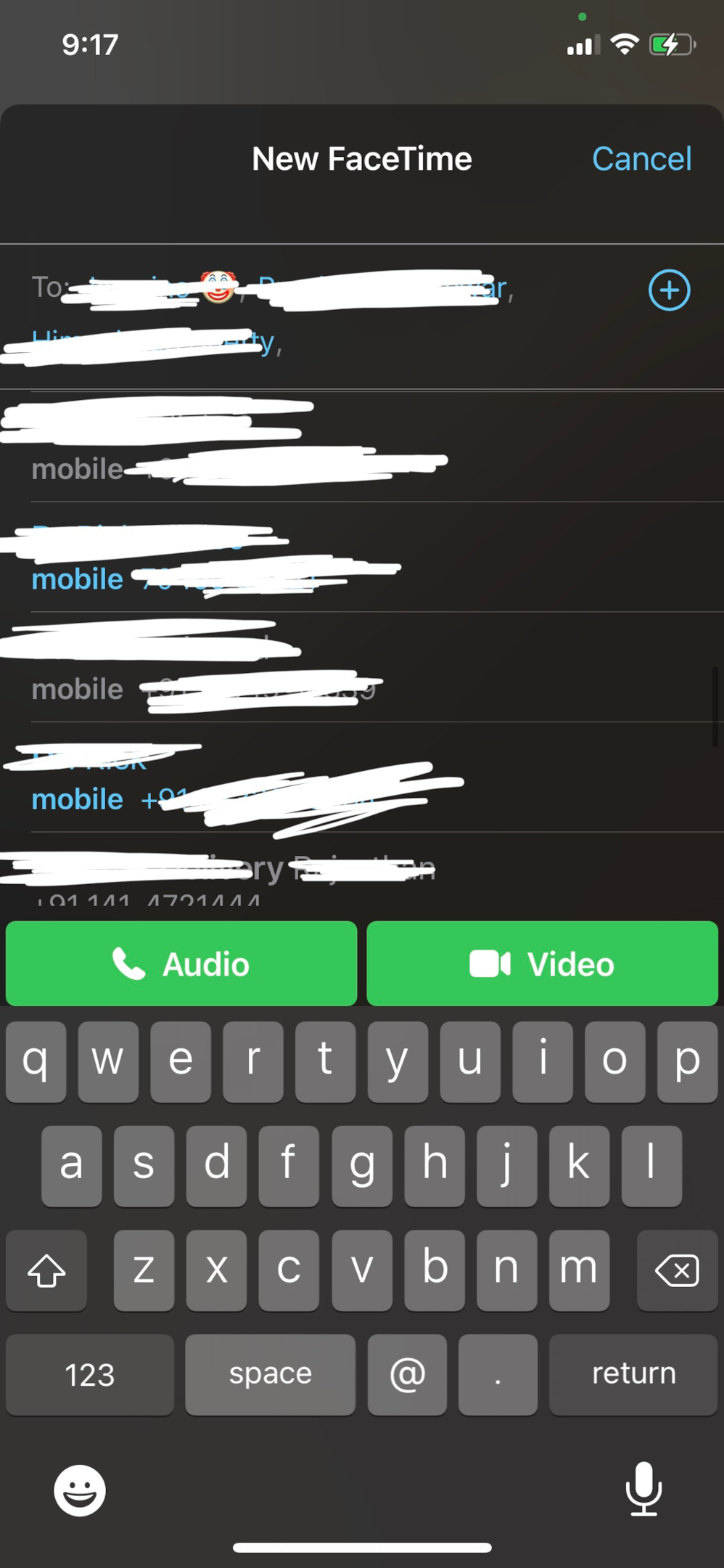 Screenshot of FaceTime user