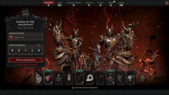 Diablo 4 battle pass pricing, rewards, and more: An image showing how the battle pass will work in Diablo 4.