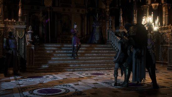 Path of Exile 2 release date - several different character classes stand side-by-side before a waypoint.