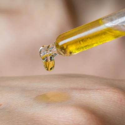 drop of oil on hand