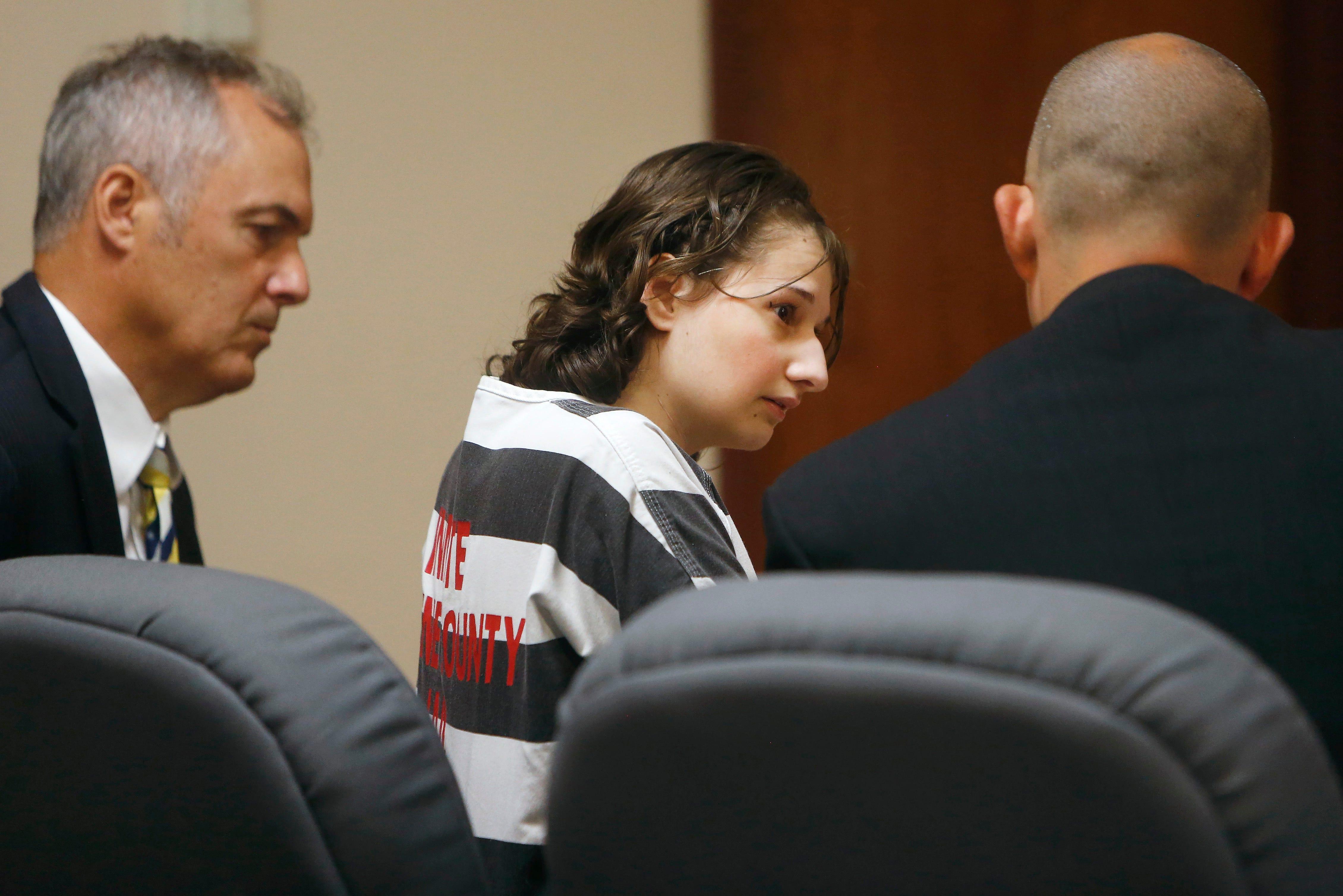 FILE - Gypsy Rose Blanchard speaks with her attorney
