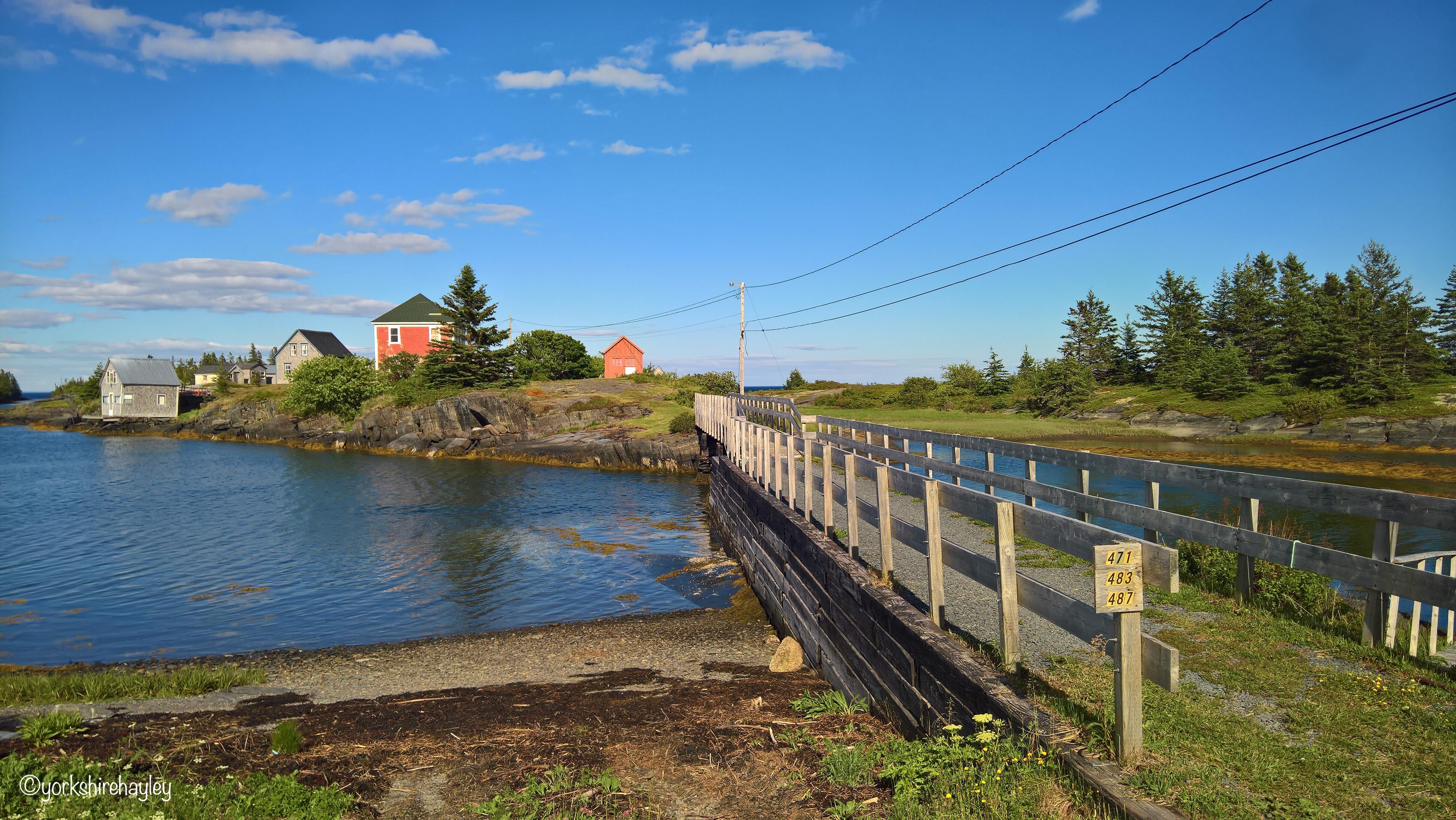 The familiar bridge that Tom Selleck walks across in the Jesse Stone films leading to the red house where Jesse Stone lives