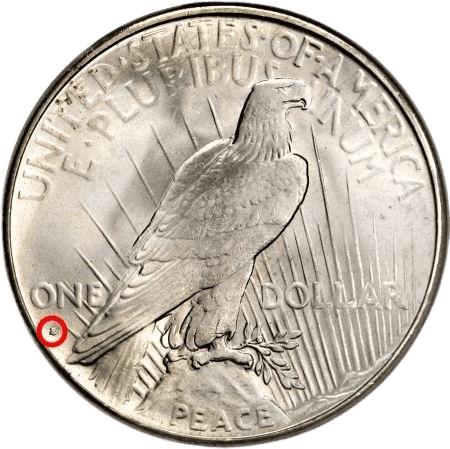 Peace Dollar Mint Mark Location