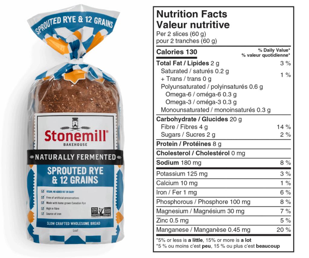 Low sodium bread - Stonemill Sprouted 12-Grain Bread