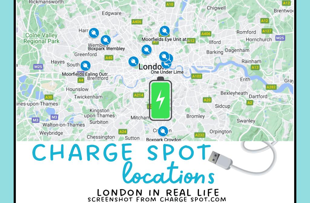 where can i charge my phone in london? charge spot charging location map with locations