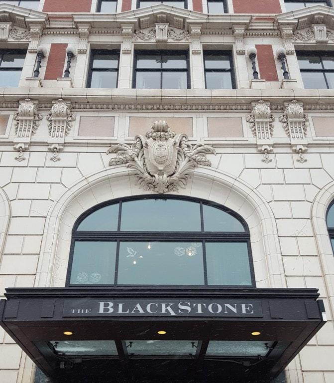 Blackstone Hotel front door facade Michigan Ave Al Capone