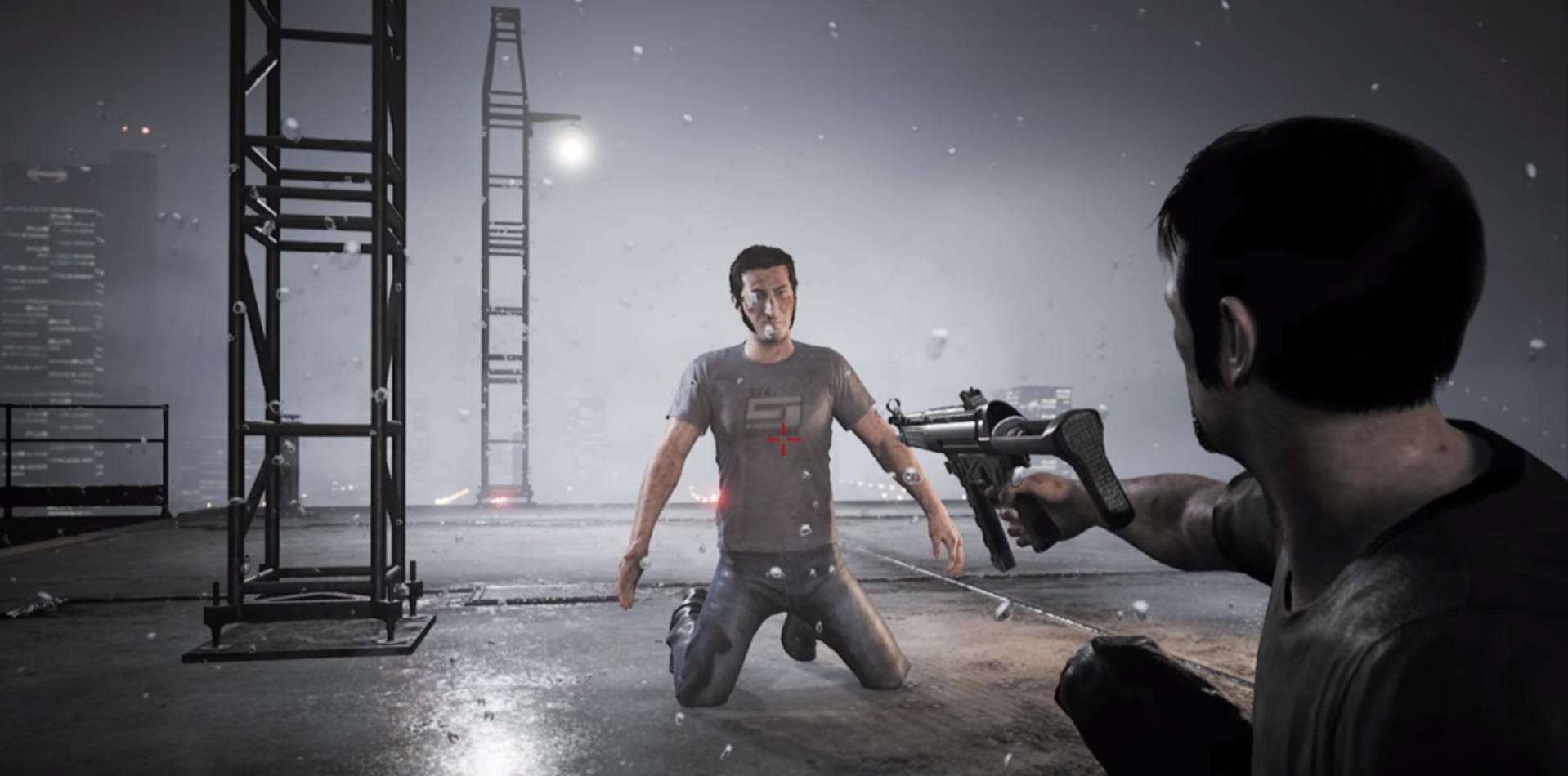 A man shooting another man in the video game ‘A Way Out’