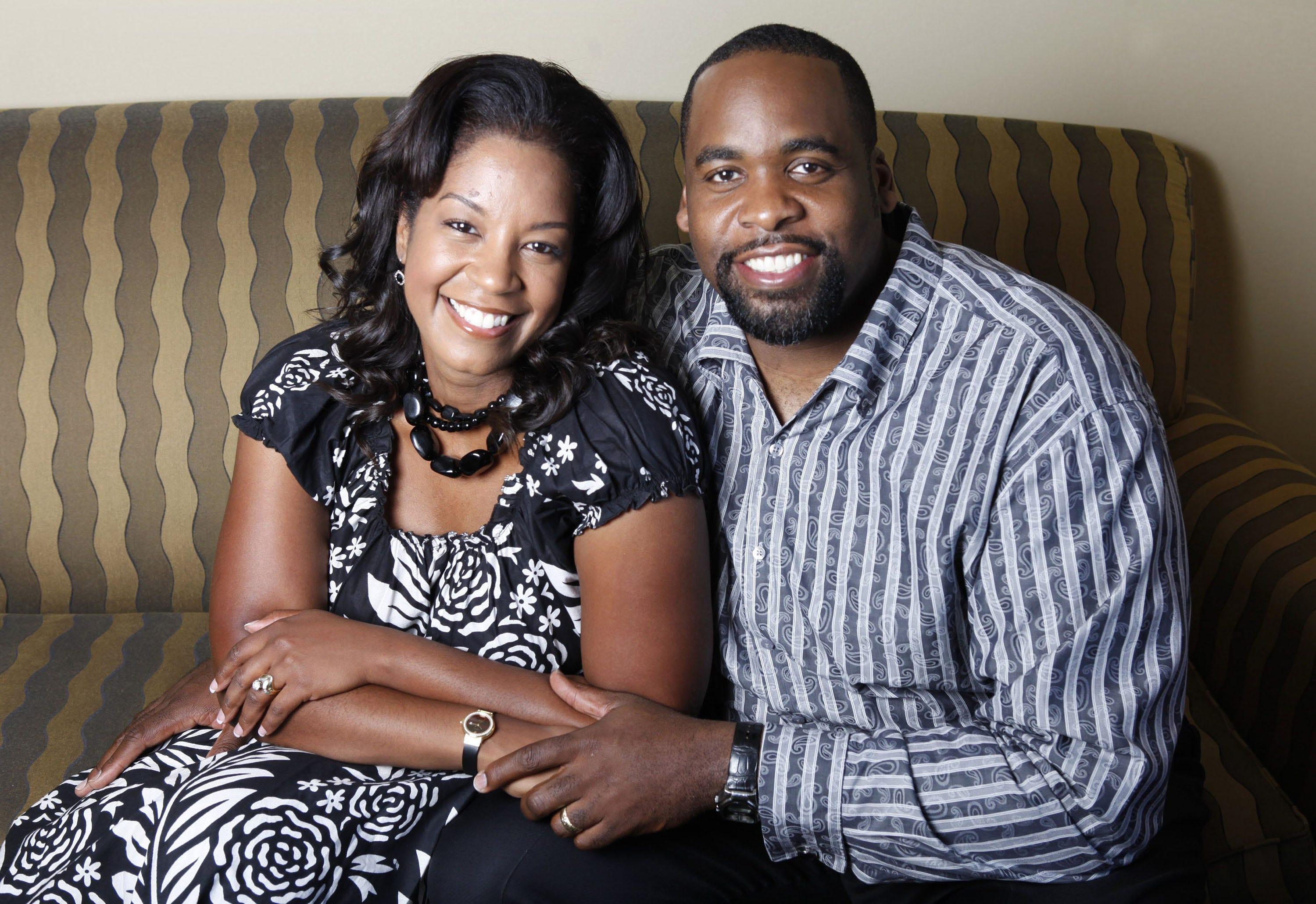Kwame Kilpatrick, former Mayor of Detroit, and his wife, Carlita Kilpatrick, left, pose for portrait at a Southlake, Texas hotel, May 5, 2010.