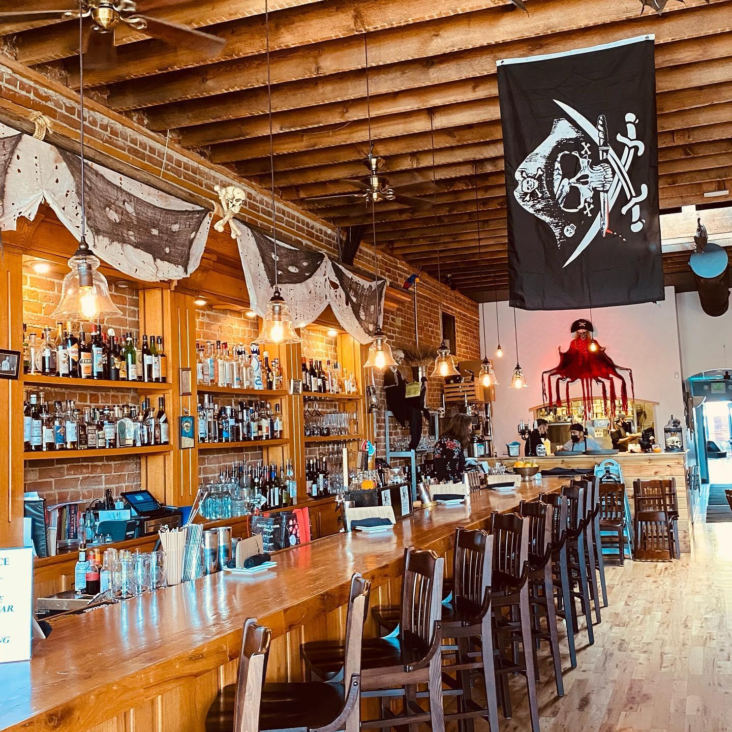 Interior of 24 Carrot Bistro during a pirate-themed event