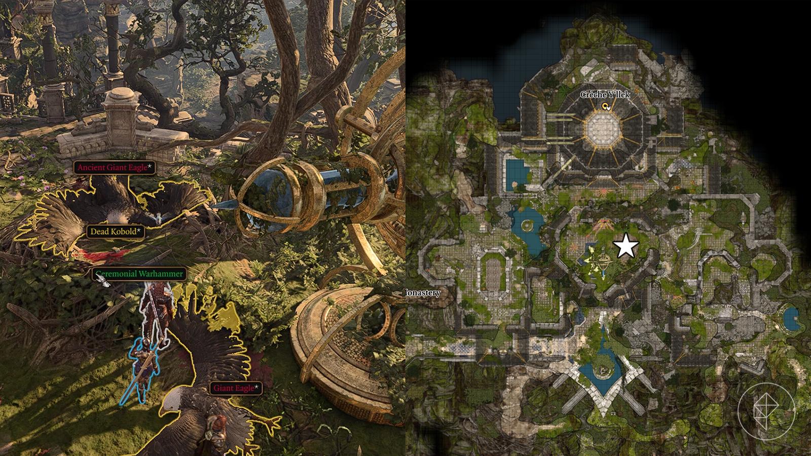 Baldur’s Gate 3 player using a hidden path to navigate around a barrier in the Secret Chamber