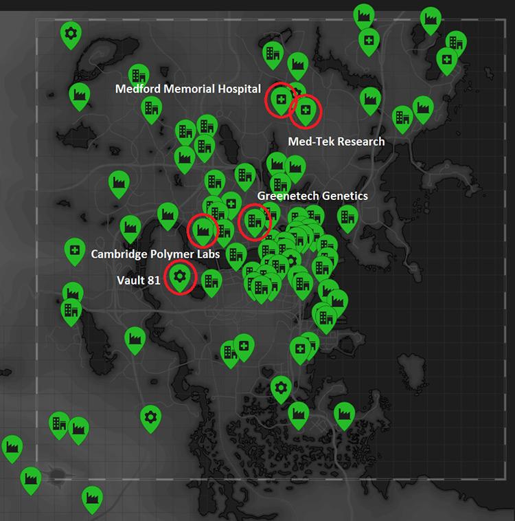 The top 5 locations to find microscopes. / Fallout 4