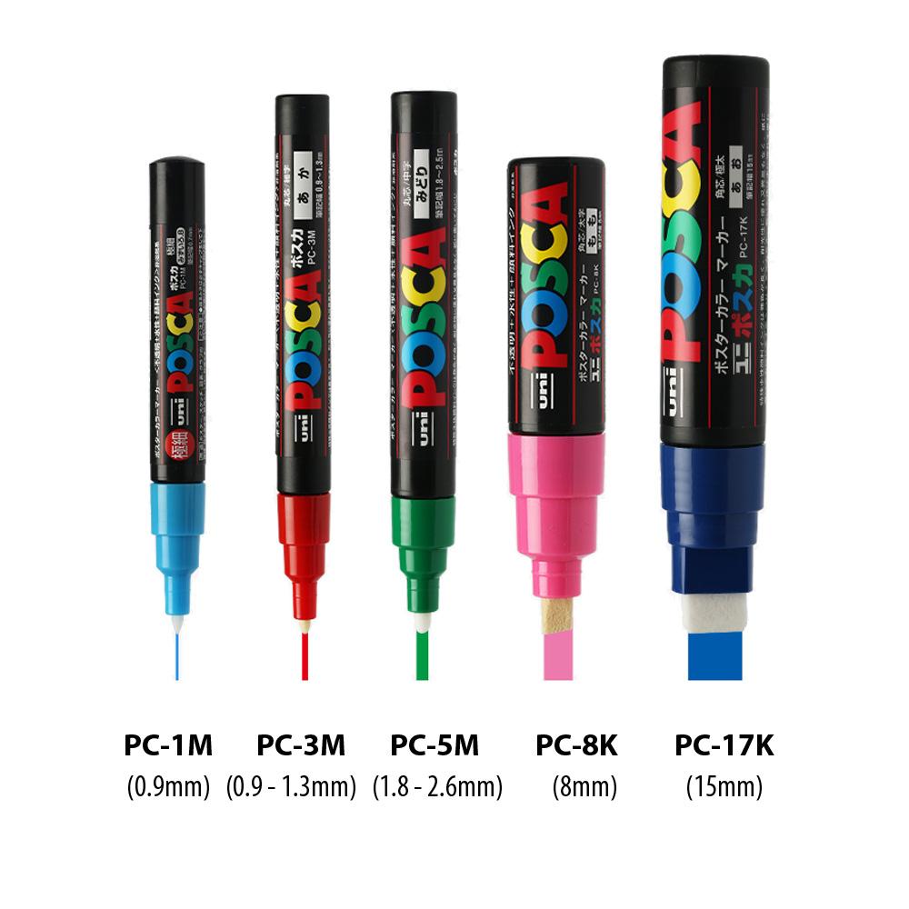 Bút sơn vẽ đa chất liệu Uni Posca Paint Marker PC-3M Fine - White (Trắng)