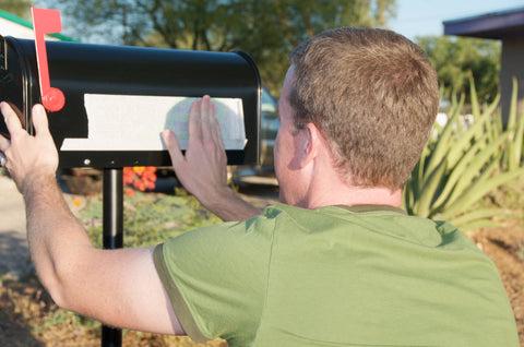 Step-by-step instructions for applying mailbox decals from Modern House Numbers