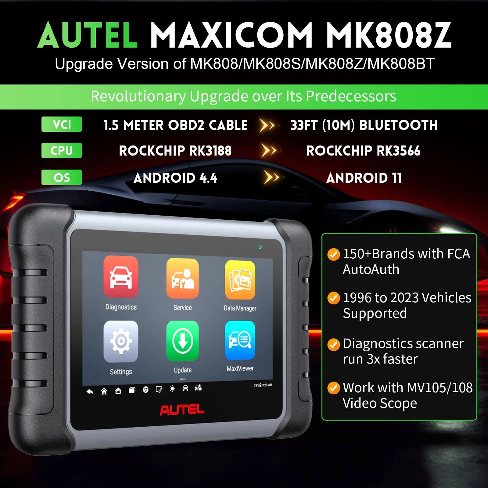 Autel MaxiCOM MK808Z OBD2 Diagnostic Scanner Tool