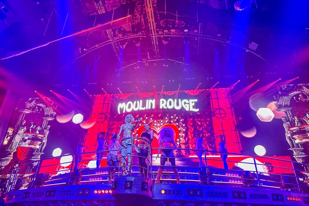 The stage of the Moulin Rouge performance at Coco Bongo, Mexico