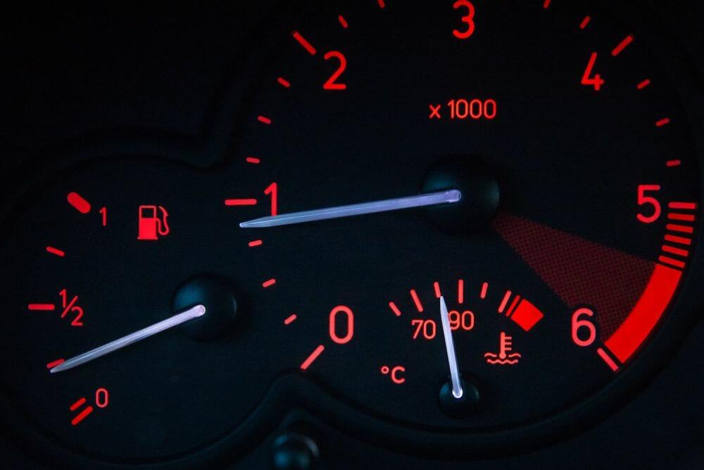 car fuel gauge and RMP gauge