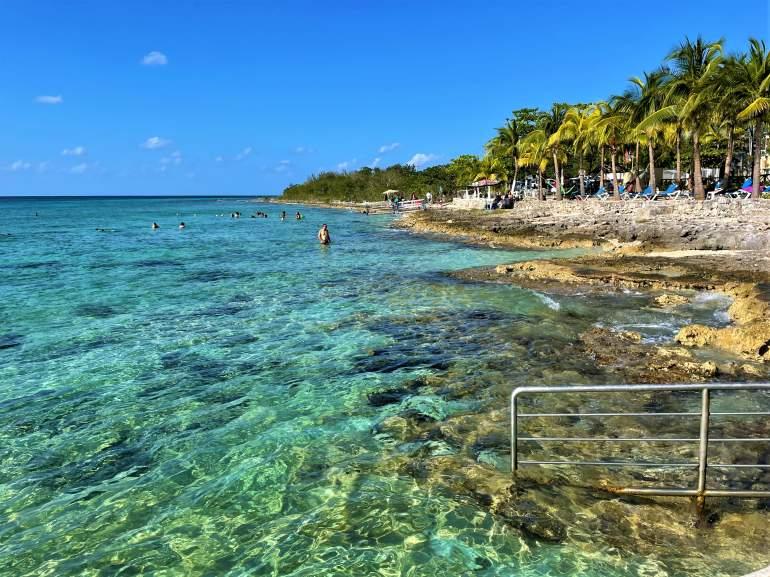 The clear waters of Cozumel, which are quieter than Cancun.