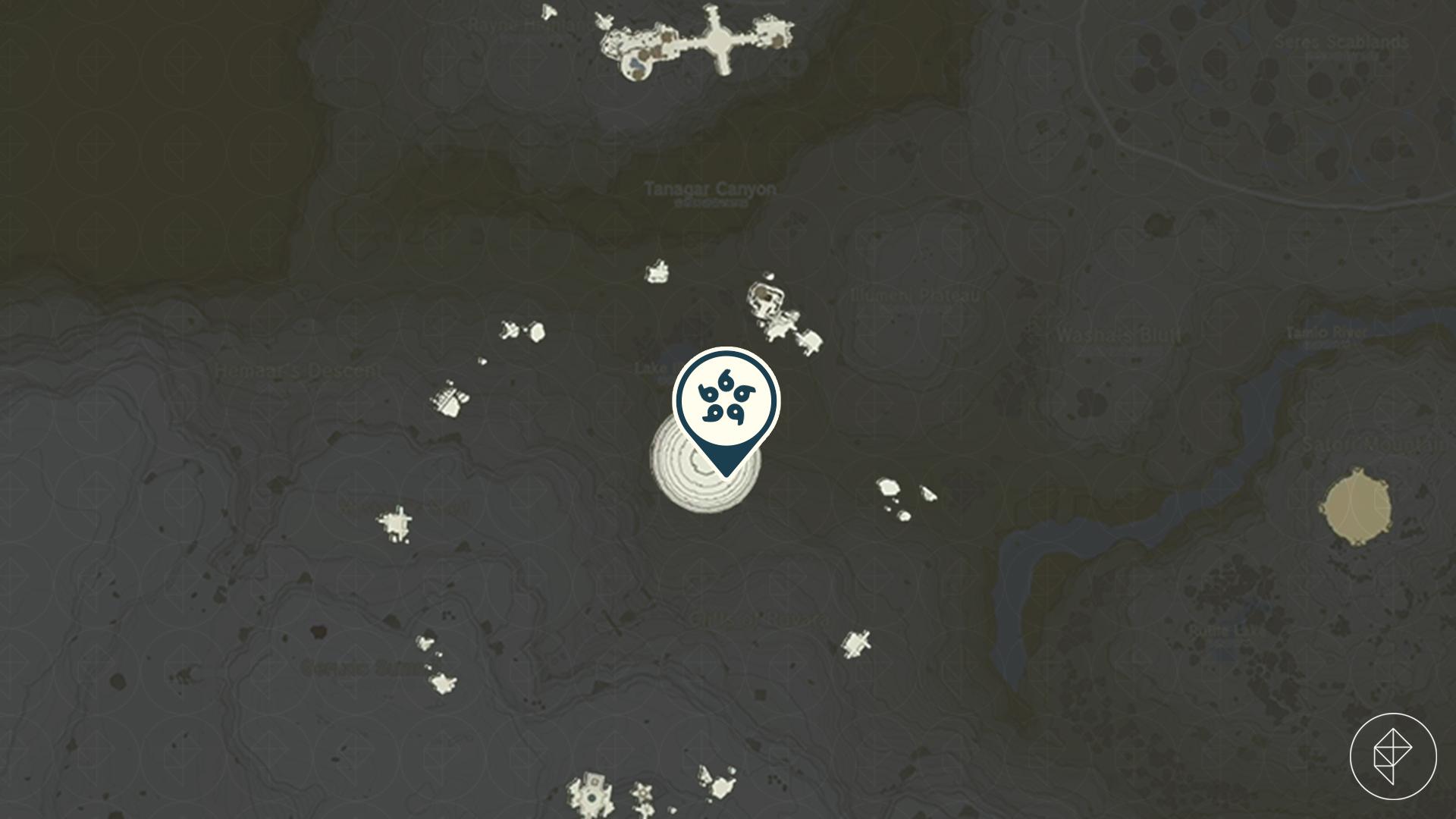 A map marker points out an area on Wellspring Island in Tears of the Kingdom