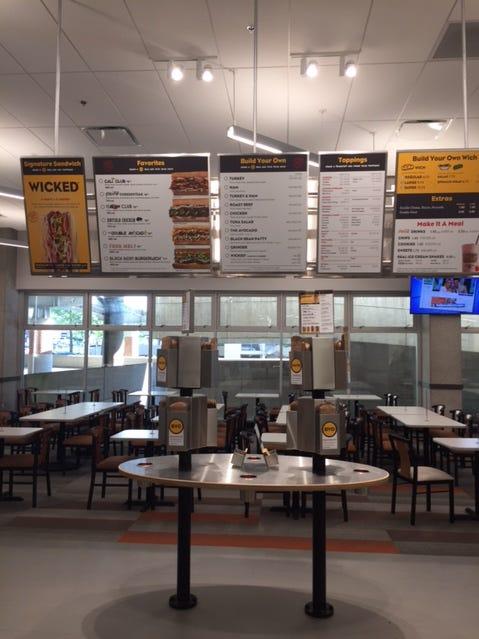 Sandwich shop chain Which Wich has opened its fifth Knoxville-area location on the University of Tennessee’s campus, in Thompson-Boling Arena.