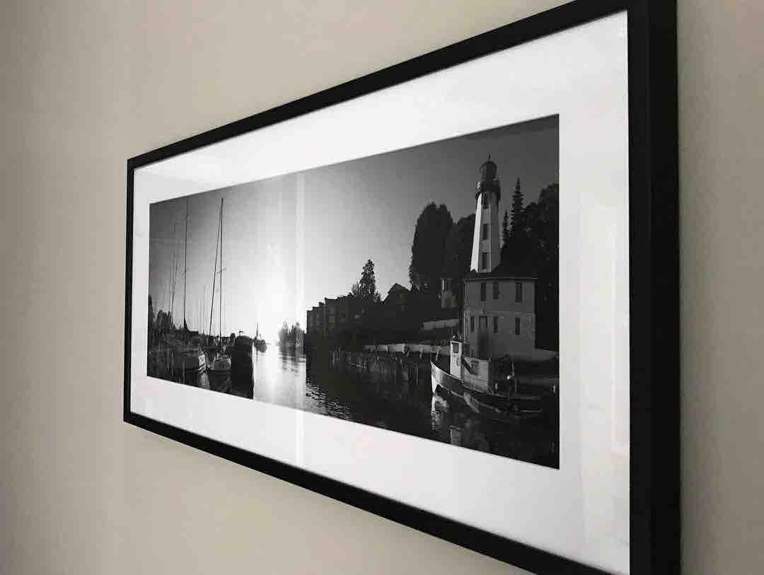 Black & White Framed Panoramic Photo Printed at Posterjack