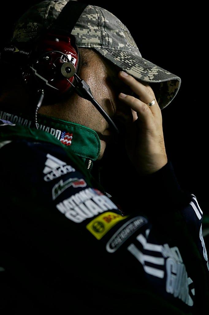 Getty Images for NASCARTony Eury Jr., crew chief for Dale Earnhardt Jr., reacts during the Sprint Cup Coke Zero 400 at Daytona onJuly 5, 2008.