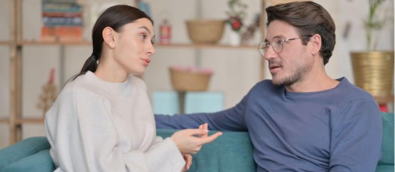 Attractive couple having conversation