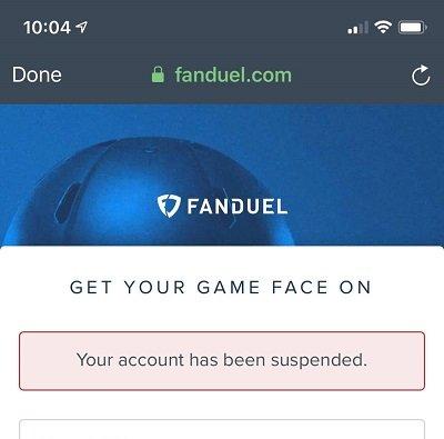 FanDuel account suspended
