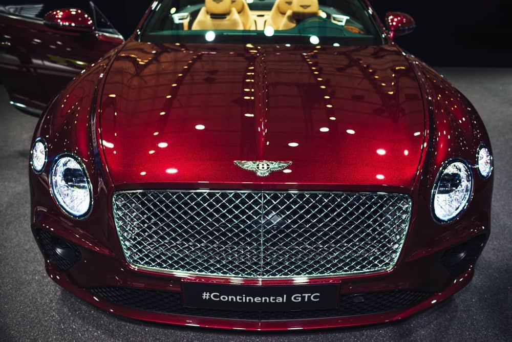 New red luxurious cabriolet Bentley Continental GTC