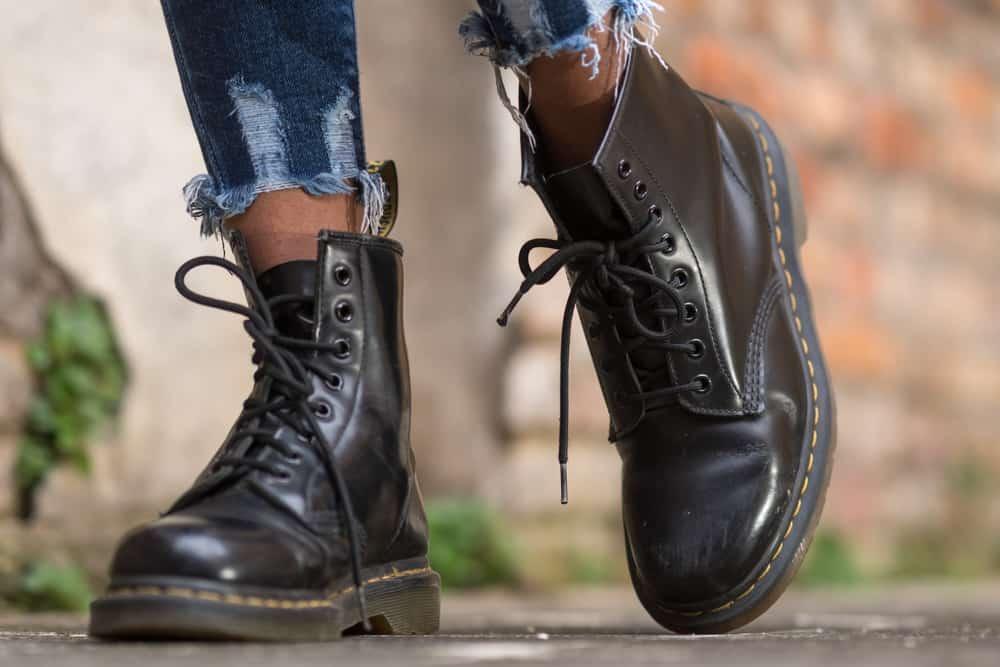 Classic black leather Dr. Martens AirWair boots