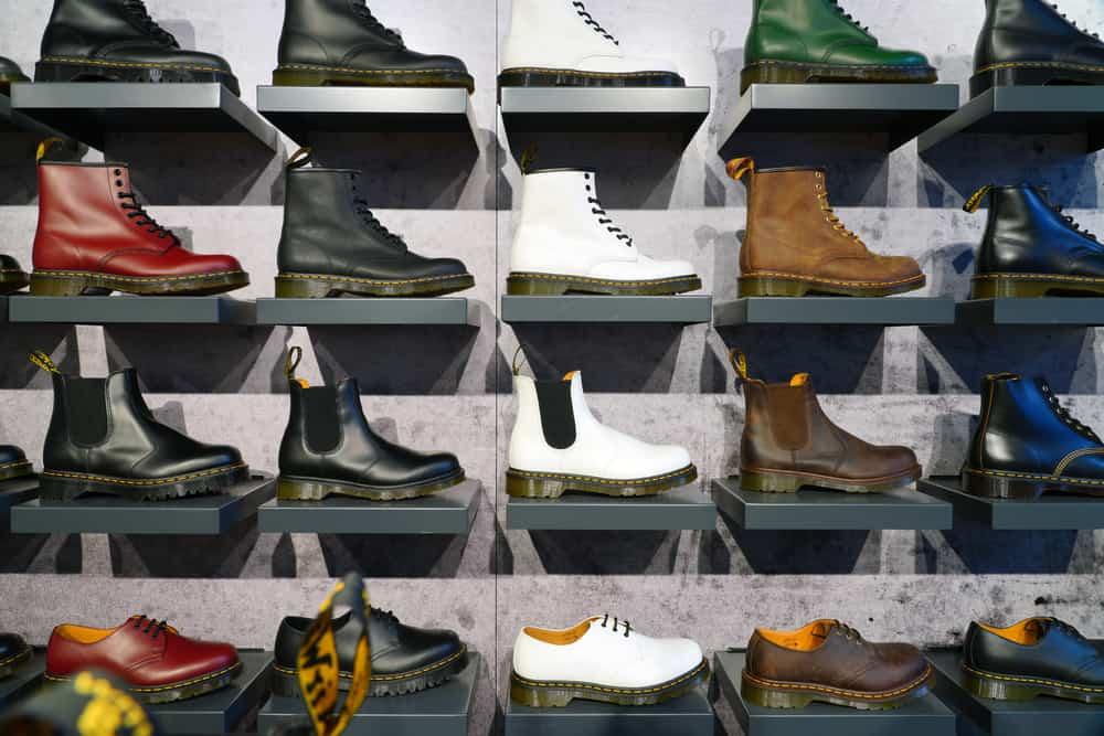 Shoes inside a Dr. Martens store in New York City