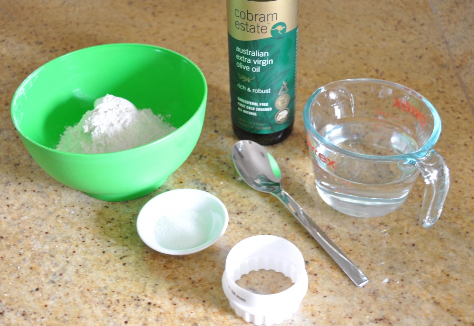 The four ingredients needed to bake water crackers