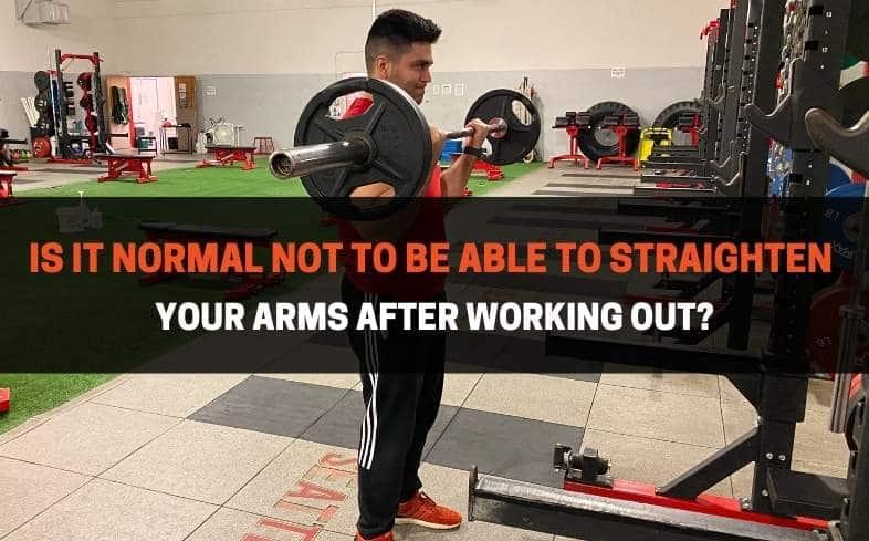 Stretching biceps to remove muscle soreness