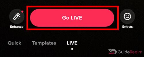 go live red button on tiktok