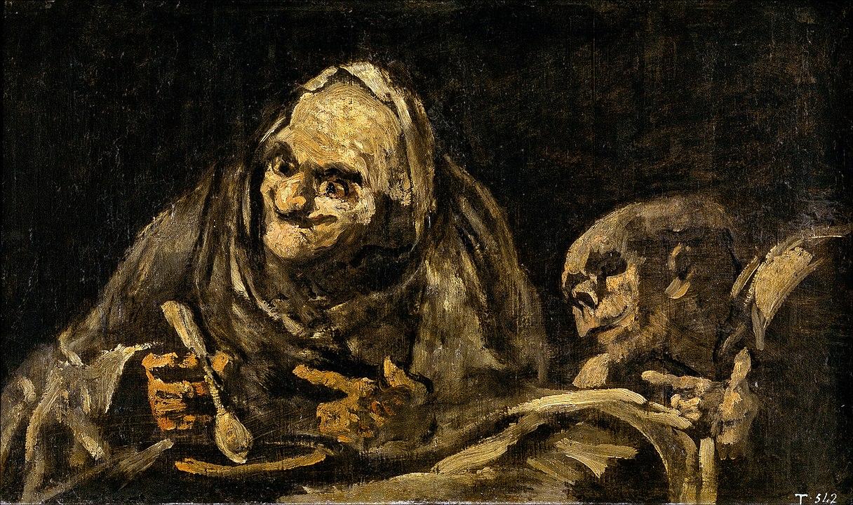 Two Old Ones Eating Soup by Francisco Goya